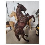 Leather wrapped horse ?? statue with saddle