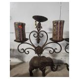 Cast iron elephant candle holder