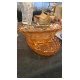 Pink Fostoria looking glass