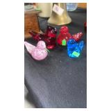 Signed hand blown glass birds