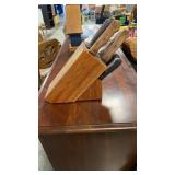 butcher block with knives