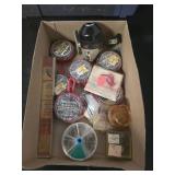 Fishing weights and hooks, with Fishing reel