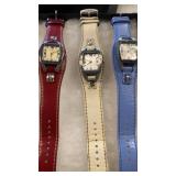 Three fossil watches Genuine leather bands