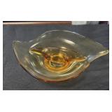 Vintage Viking amber glass divided relish dish