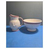 Ceramic Pitcher and Bowl set