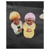 Vintage ceramic salt and pepper shakers mammy and