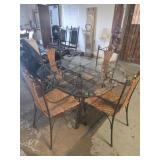 Glass table with 4 chairs