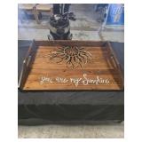 Hand crafted wooden serving trey