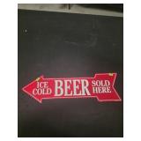 Ice cold beer, sold here sign