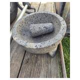 Hand crafted Mexican Molcajete made from volcanic