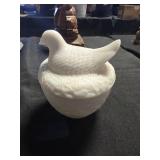 Avon white milk glass nesting dove