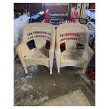 2 White Patio Chairs