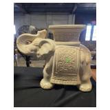 Vintage style ceramic elephant accent ivory glaze