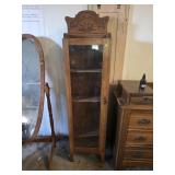 Antique oak curio cabinet