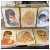 1960s Pastel Prints, Set of 7