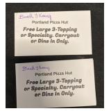 2 Large Pizza Hut Pizzas
