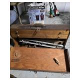 Vintage wooden tool box