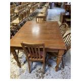 Table with two drawers And five chairs