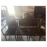 Wooden hanging bench
