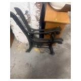 Cast iron park bench ends