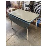 Vintage porcelain enamel kitchen table