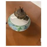 antique floral oil lamp base
