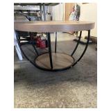 Round wooden coffee table