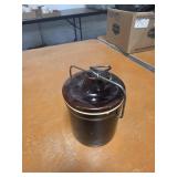 Brown glazed stoneware crock