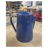 Blue enamel coffee pot