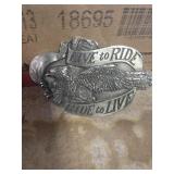 Live to ride, Ride to live belt buckle