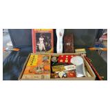 Uncle card game, baseball book, flashlight and