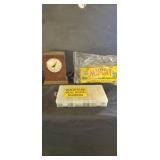 Board number, clock and license plate