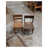 2 wooden kids chairs