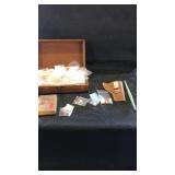 Wood box with fishing