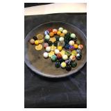 Metal tray and marbles