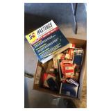 Box of filters. Spark plugs