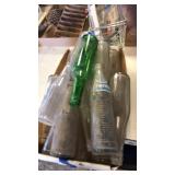 Flat of old bottles.  Green bottle