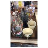 Flat of glasses cups. Butterfly