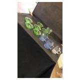 Green ware. Blue cups