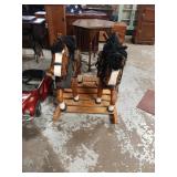 Team of wooden rocking horses.  Heavy duty.