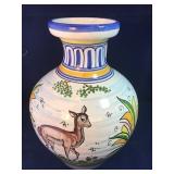 Handpainted deer vase