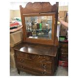 Oak Dresser With Mirror