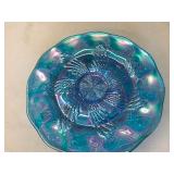 Blue carnival glass