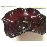 Huge Red Glass Bowl