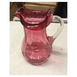 Cranberry Glass Pitcher