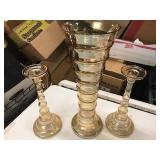Tall Gold Glass candleholders