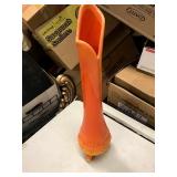 Tall Orange Glass vase
