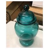 Teal Glass jar