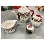 Owl Christmas Tea set