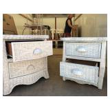 Wicker Nightstands With drawers